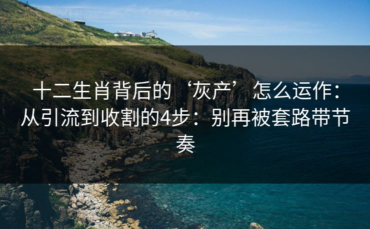 十二生肖背后的‘灰产’怎么运作：从引流到收割的4步：别再被套路带节奏